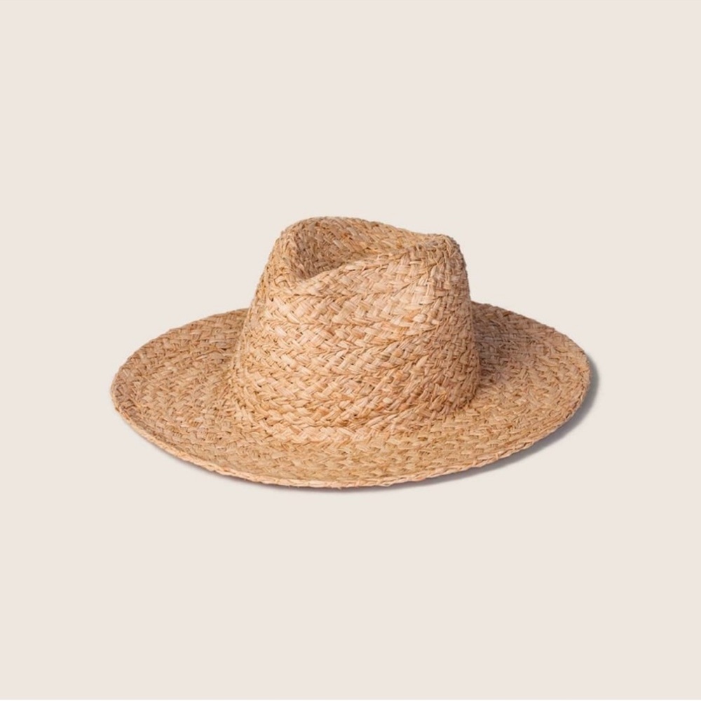 Will + Bear River Sand Raffia Straw Sun Hat Medium Unisex NWT UPF 50+ Resortwear